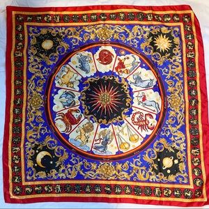 Vintage Astrological Zodiac Scarf by Avon